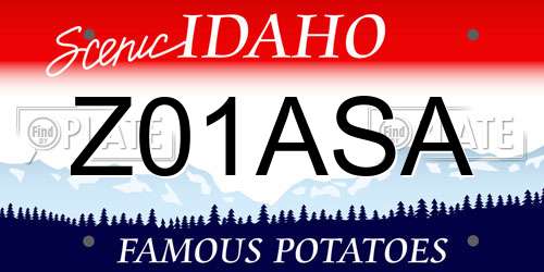 Z01ASA Idaho License Plate