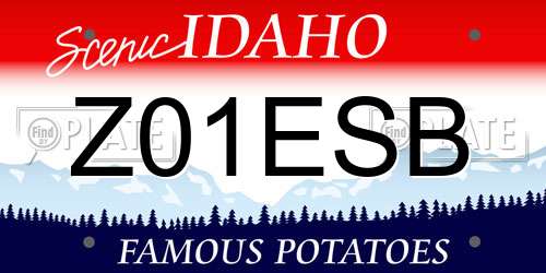 Z01ESB Idaho License Plate