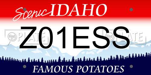 Z01ESS Idaho License Plate