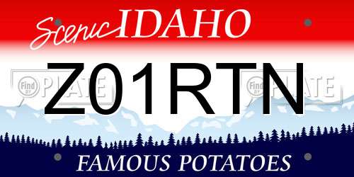 Z01RTN Idaho License Plate