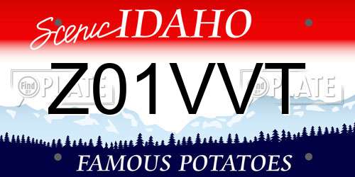 Z01VVT Idaho License Plate