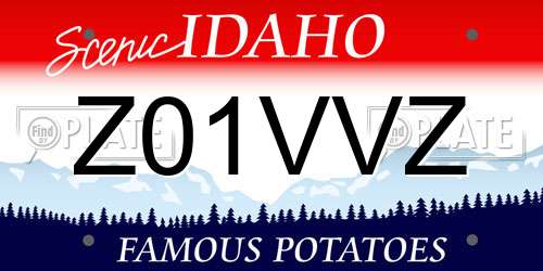 Z01VVZ Idaho License Plate