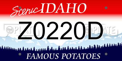 Z0220D Idaho License Plate