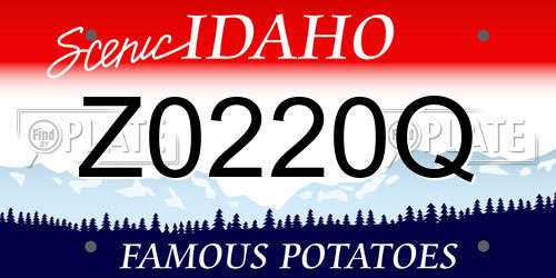 Z0220Q Idaho License Plate