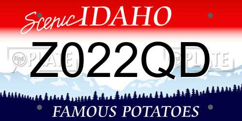 Z022QD Idaho License Plate