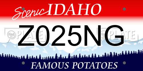 Z025NG Idaho License Plate