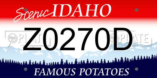 Z0270D Idaho License Plate