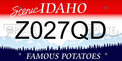 Z027QD Idaho License Plate