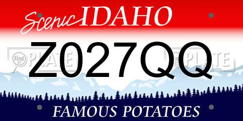 Z027QQ Idaho License Plate