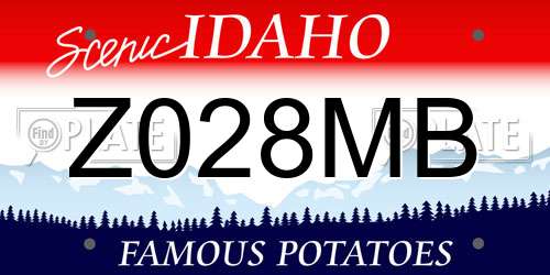 Z028MB Idaho License Plate
