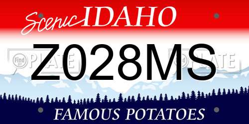 Z028MS Idaho License Plate