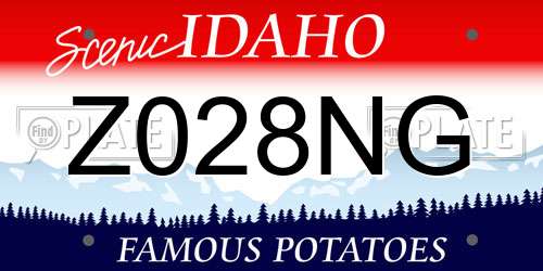 Z028NG Idaho License Plate