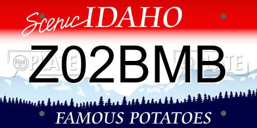 Z02BMB Idaho License Plate