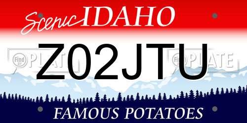 Z02JTU Idaho License Plate