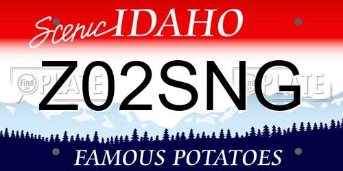 Z02SNG Idaho License Plate