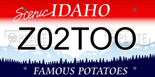 Z02TOO Idaho License Plate