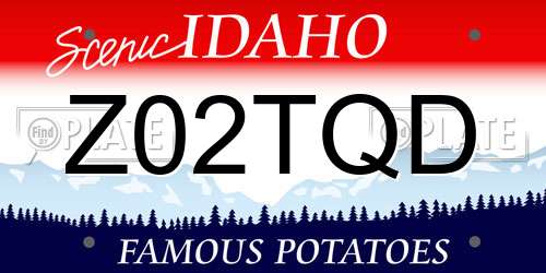 Z02TQD Idaho License Plate