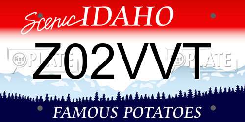 Z02VVT Idaho License Plate