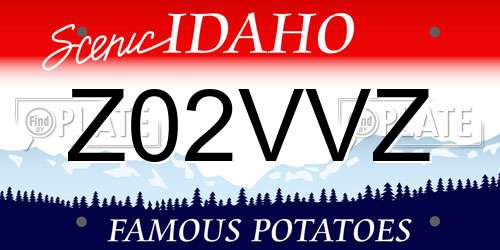 Z02VVZ Idaho License Plate