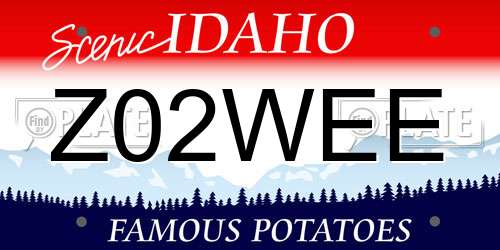 Z02WEE Idaho License Plate