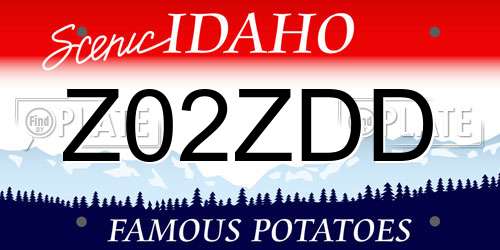 Z02ZDD Idaho License Plate