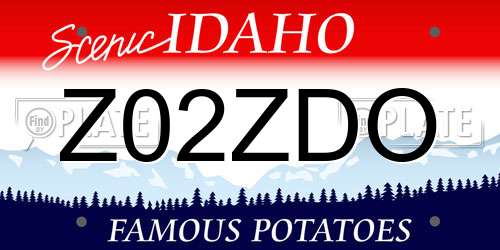 Z02ZDO Idaho License Plate