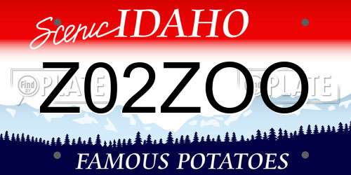 Z02ZOO Idaho License Plate