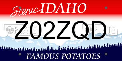 Z02ZQD Idaho License Plate