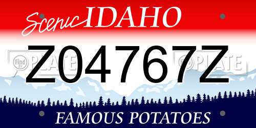 Z04767Z Idaho License Plate