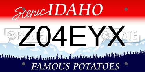 Z04EYX Idaho License Plate