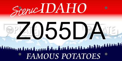 Z055DA Idaho License Plate