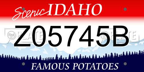 Z05745B Idaho License Plate