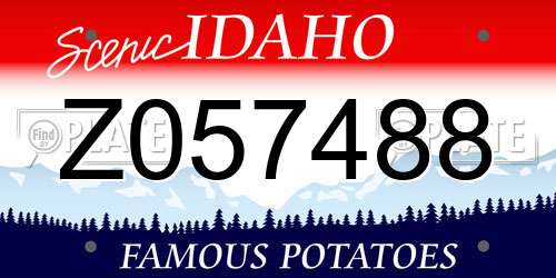 Z057488 Idaho License Plate
