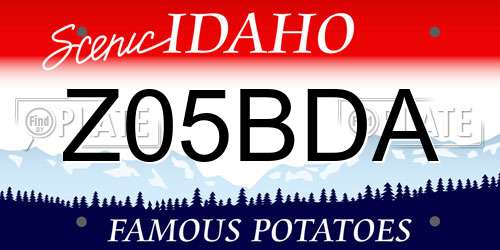 Z05BDA Idaho License Plate