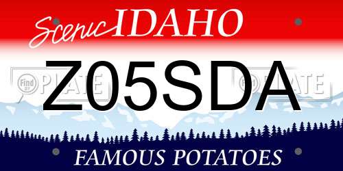 Z05SDA Idaho License Plate