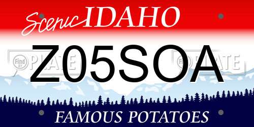 Z05SOA Idaho License Plate