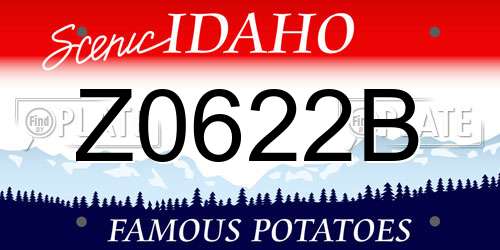 Z0622B Idaho License Plate