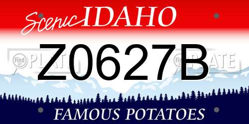Z0627B Idaho License Plate