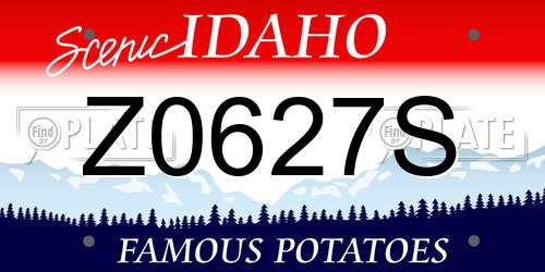 Z0627S Idaho License Plate