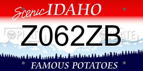 Z062ZB Idaho License Plate