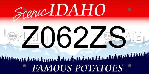 Z062ZS Idaho License Plate