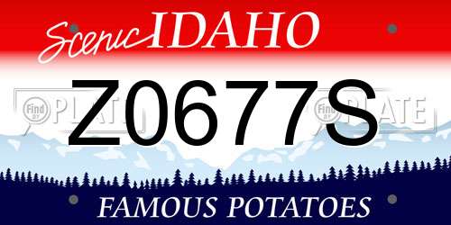 Z0677S Idaho License Plate