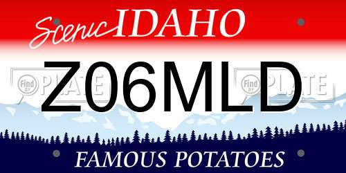 Z06MLD Idaho License Plate