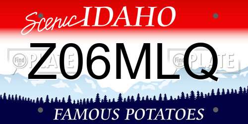 Z06MLQ Idaho License Plate