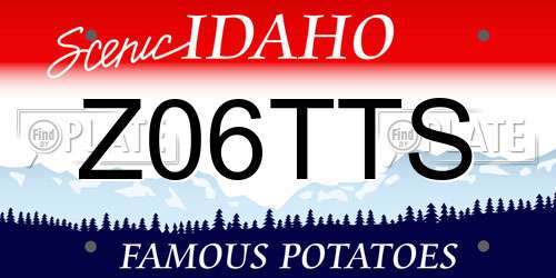 Z06TTS Idaho License Plate