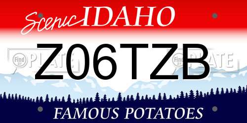 Z06TZB Idaho License Plate