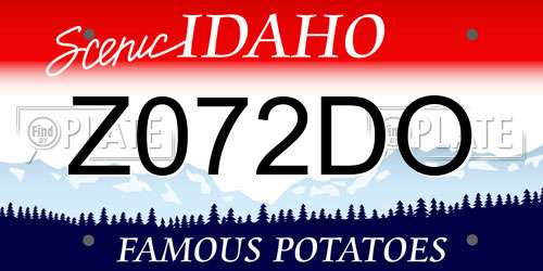 Z072DO Idaho License Plate
