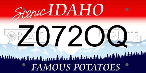 Z072OQ Idaho License Plate