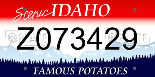 Z073429 Idaho License Plate