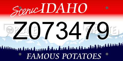 Z073479 Idaho License Plate